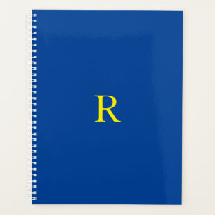 Monogram Initial Blue Yellow Colourful Bright 2020 Planner