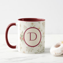 Monogram Initial Boho Willow & Strawberries Gift