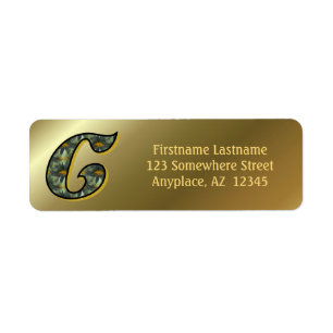 Monogram Initial C Daisies Art Return Address Label