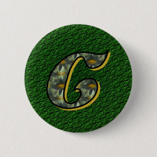 Monogram Initial C Daisies Flower Art 6 Cm Round Badge