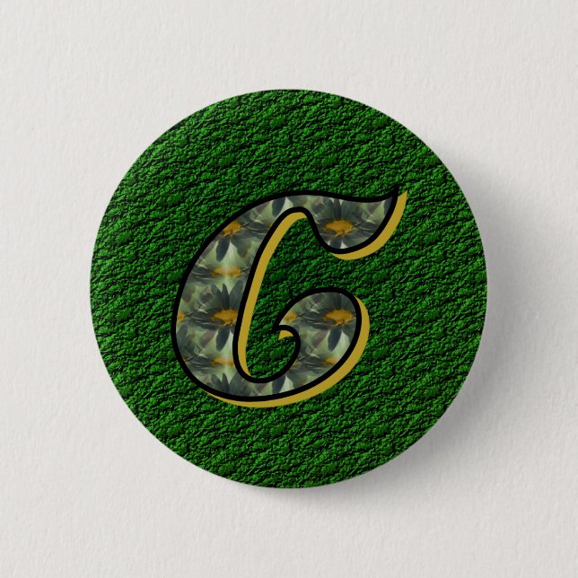 Monogram Initial C Daisies Flower Art 6 Cm Round Badge (Front)