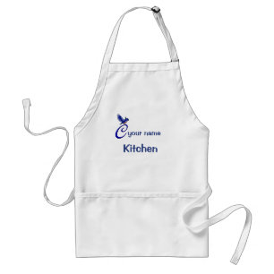 Monogram Initial C Elegant Bluebird  Standard Apron