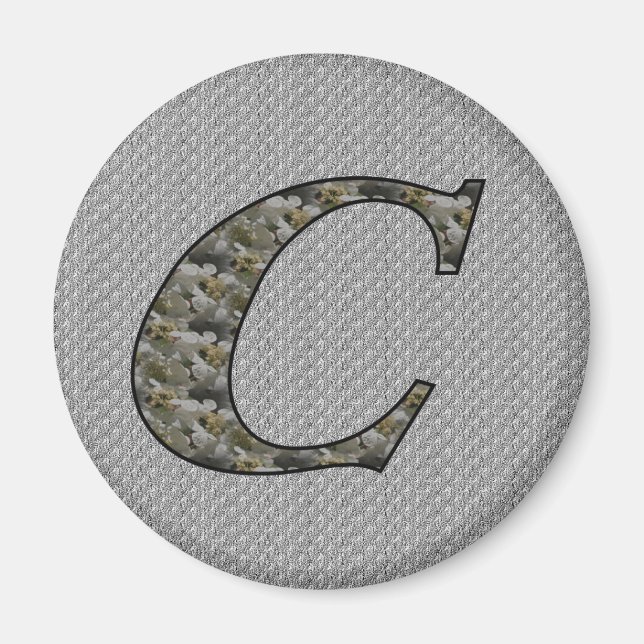 Monogram Initial C Hydrangea Flowers Magnet (Front)