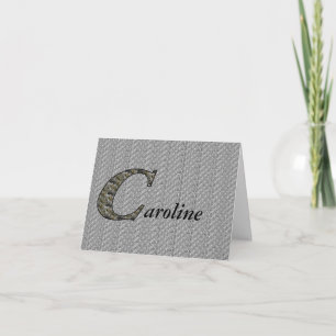 Monogram Initial C Hydrangea Flowers Personalised Note Card