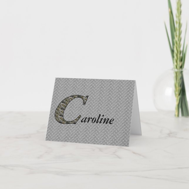 Monogram Initial C Hydrangea Flowers Personalised Note Card (Front)