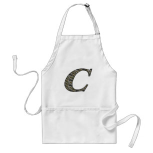 Monogram Initial C Hydrangea Flowers Standard Apron