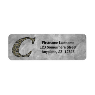 Monogram Initial C Hydrangea Return Address Label