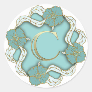 monogram initial C stickers