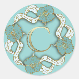 monogram initial C stickers