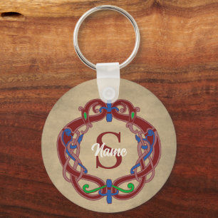 Monogram Initial Celtic Design Personalised Key Ring