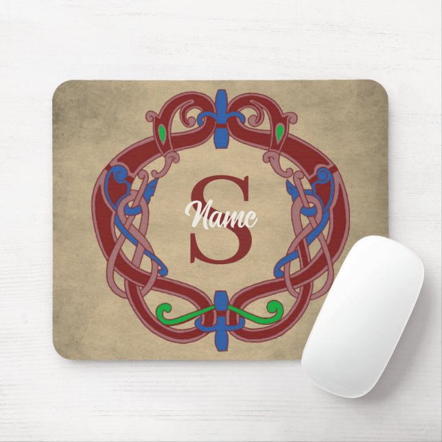 Monogram Initial Celtic Design Personalised Mouse Pad (With Mouse)