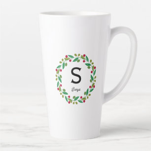 Monogram initial - Christmas Latte Mug