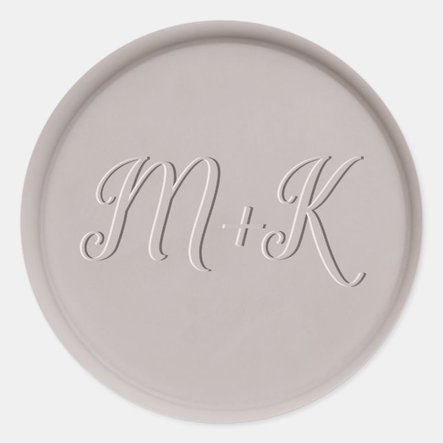 Monogram Initial Clay Wax Seal Sticker (Front)