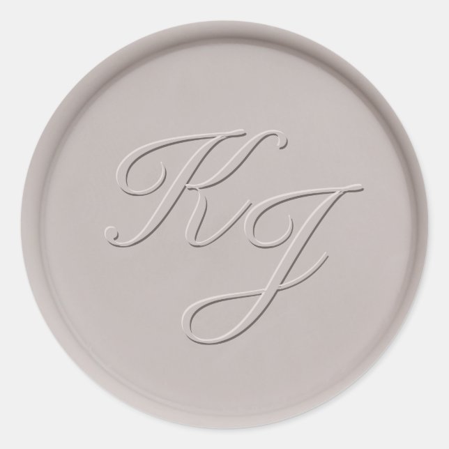 Monogram Initial Clay Wax Seal Sticker (Front)