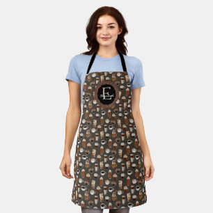 Monogram Initial Coffee Lover Apron