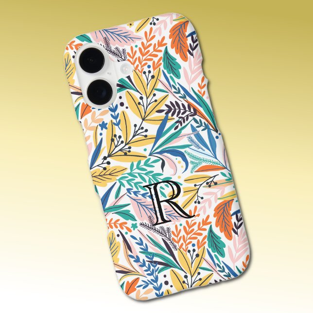 Monogram Initial Colourful Botanical Pattern (Creator Uploaded)