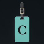 Monogram Initial Custom Name Black Teal Blue Gift Luggage Tag<br><div class="desc">Monogrammed initial and also personal details like name,  address,  phone number and email all of which you can edit. Designed with teal blue and black,  you can change the colours if you wish. Cool travel gift idea for him or her.</div>