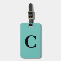 Monogram Initial Custom Name Black Teal Blue Gift