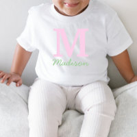 Monogram Initial Custom Name Pink Green