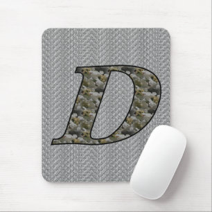 Monogram Initial D Hydrangea Flowers Mouse Pad
