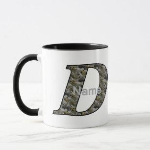 Monogram Initial D Hydrangea Flowers Personalised Mug