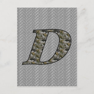 Monogram Initial D Hydrangea Flowers Postcard