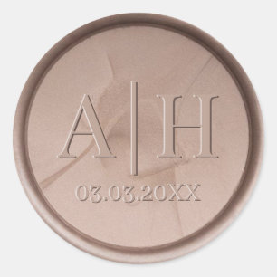 Monogram Initial & Date Hazel Wax Seal Sticker