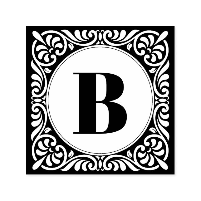 Monogram Initial decorative Self-inking Stamp (Design)