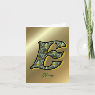Monogram Initial E Daisies Art Personalised Note Card
