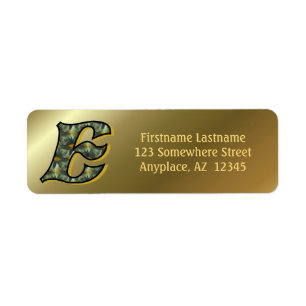 Monogram Initial E Daisies Art Return Address Label