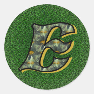 Monogram Initial E Daisies Floral Art Classic Round Sticker