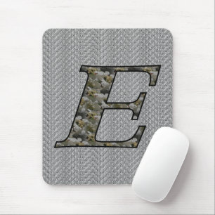 Monogram Initial E Hydrangea Flowers Mouse Pad