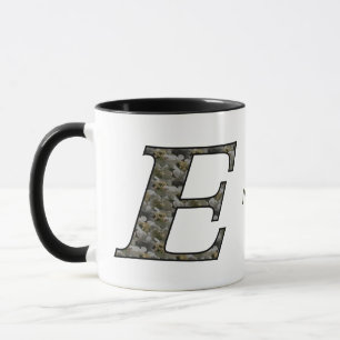 Monogram Initial E Hydrangea Flowers Personalised Mug