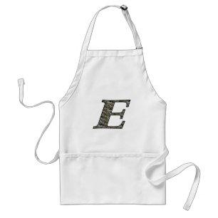 Monogram Initial E Hydrangea Flowers Standard Apron