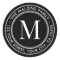 Monogram initial elegant black return address