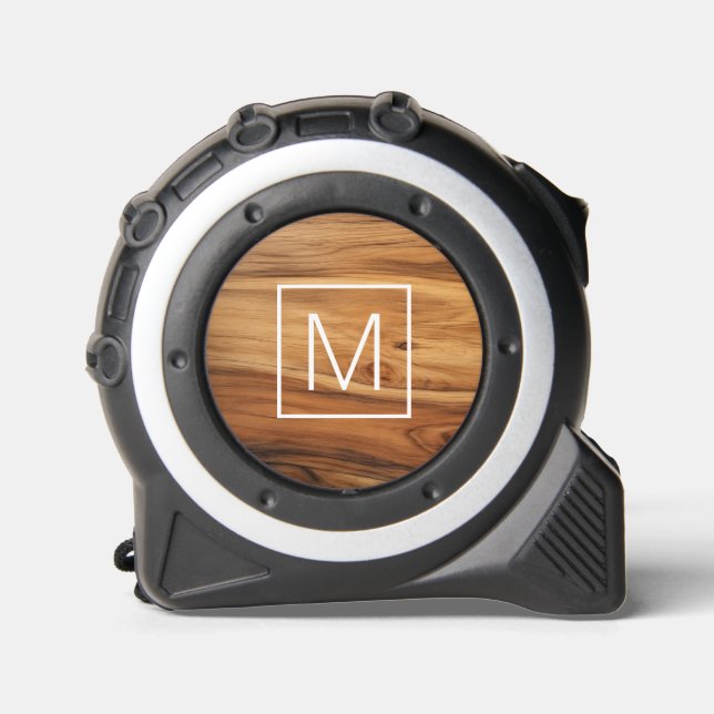Monogram initial elegant polished wood look 1 (Front)