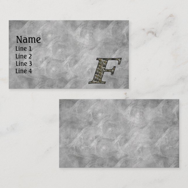 Monogram Initial F Hydrangea Flowers Business Card (Front/Back)