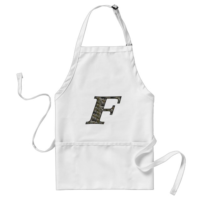 Monogram Initial F Hydrangea Flowers Standard Apron (Front)