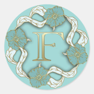 monogram initial F stickers