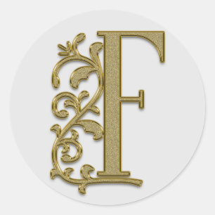 monogram initial F stickers