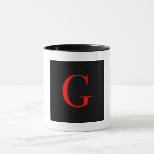 Monogram Initial G Black White Combo Mug