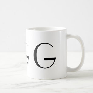 Monogram Initial G Black & White Modern Coffee Mug