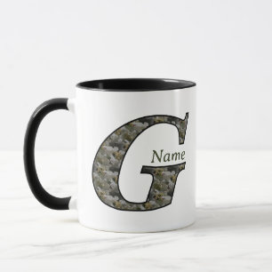 Monogram Initial G Hydrangea Flowers Personalised Mug