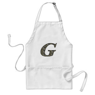 Monogram Initial G Hydrangea Flowers Standard Apron