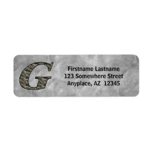 Monogram Initial G Hydrangea Return Address Label