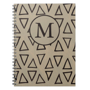 Monogram Initial Geometric Pattern Notebook