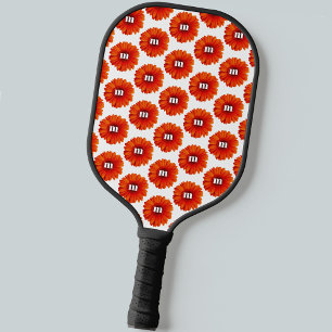 Monogram Initial Gerbera Daisy Pickleball Paddle