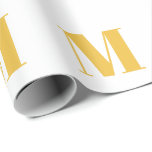 Monogram Initial Gold Golden White Custom Name  Wrapping Paper<br><div class="desc">Designed with text template for monogrammed initial which you can customise! You may also change the colours as you wish.</div>