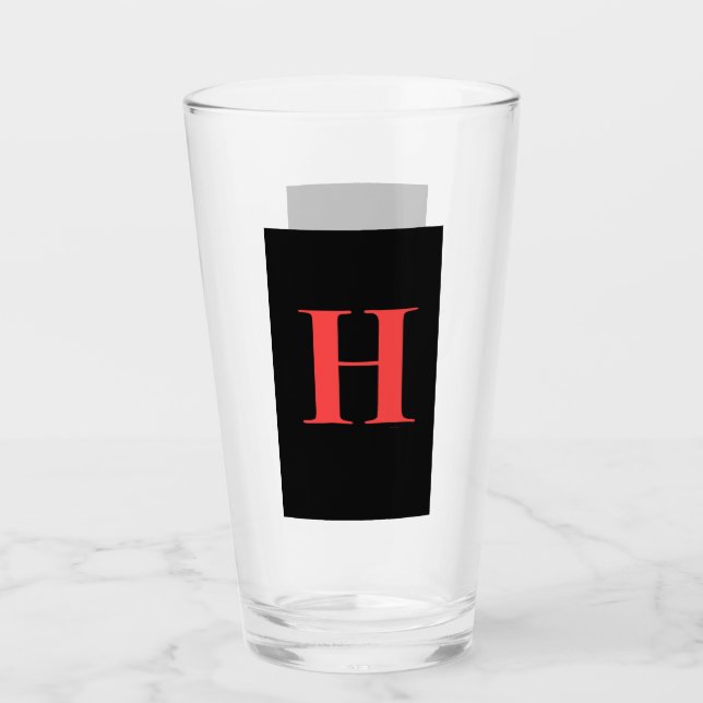 MONOGRAM INITIAL H Beer Glass (Front)