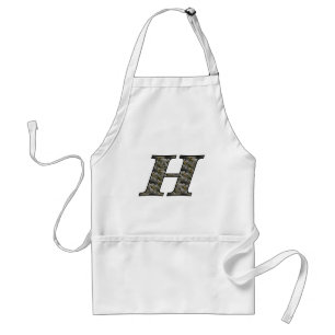 Monogram Initial H Hydrangea Flowers Standard Apron